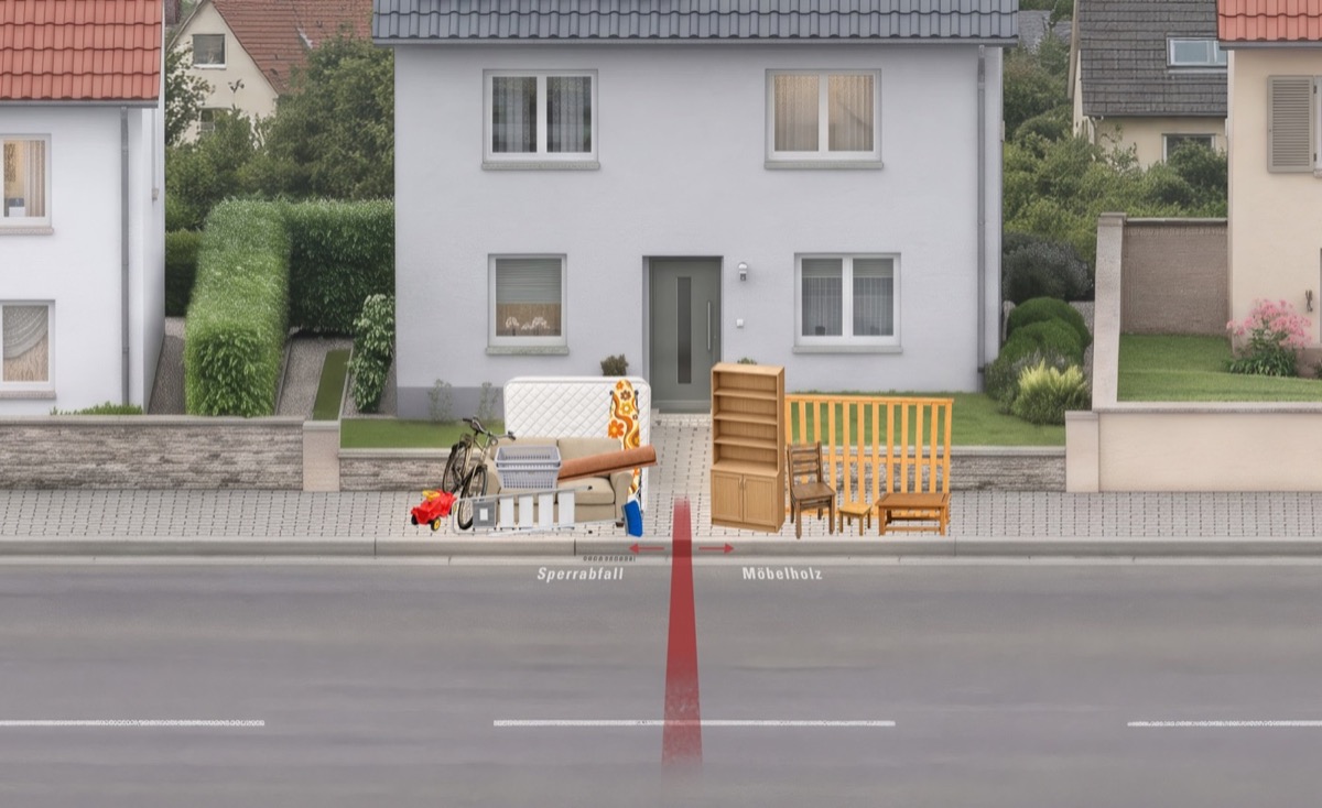 Finales Sperrabfall-Straßenmotiv für EVS
