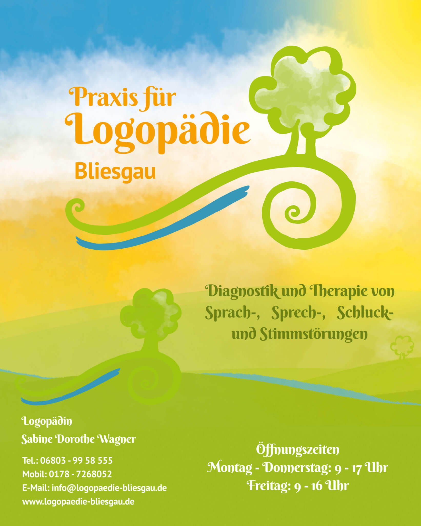 Türschild und Praxisdesign für Logopädie Bliesgau