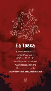 Ansicht einer Speisekarten- oder Printanwendung für La Tasca