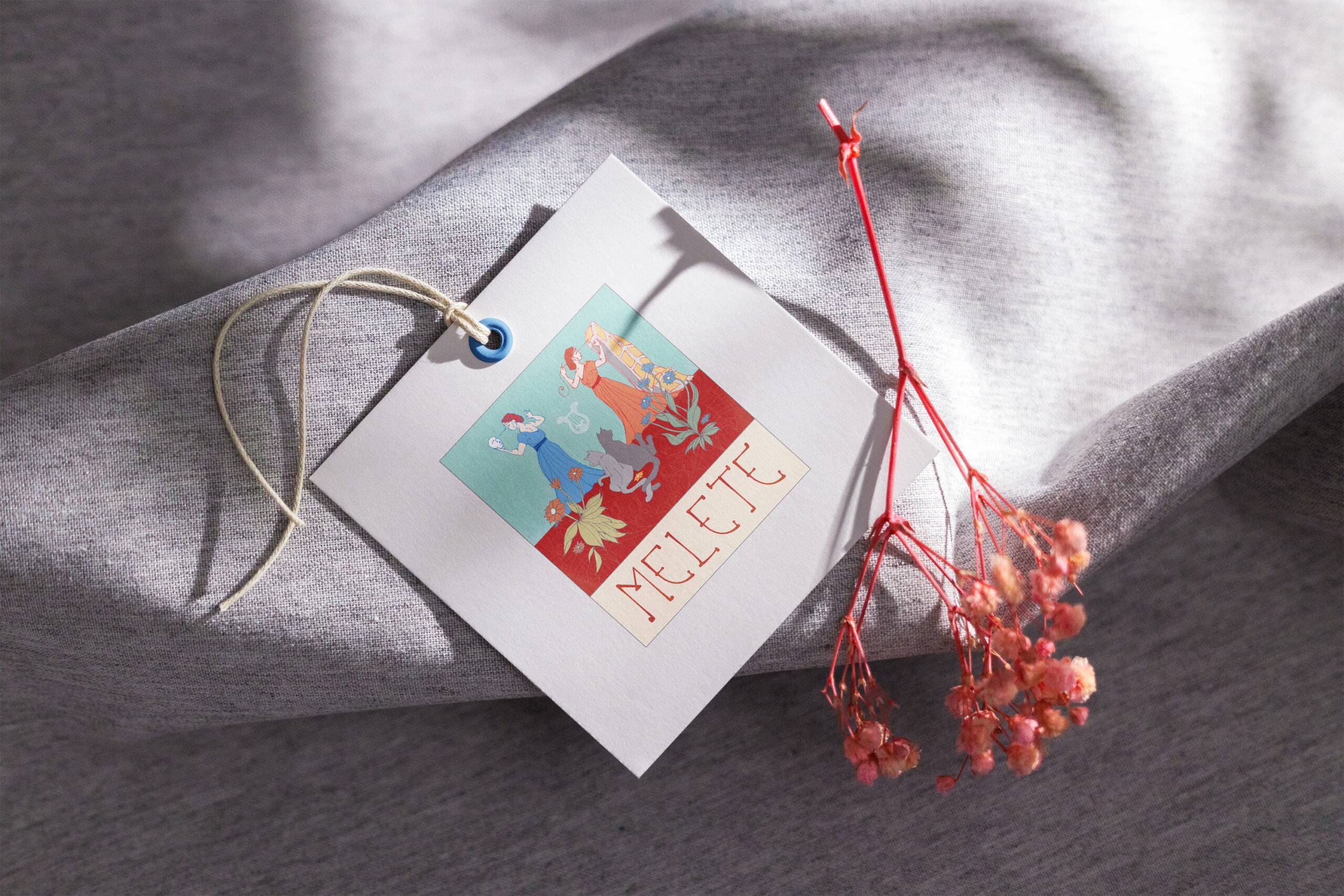 MELETE Square Label Tag on Material copy