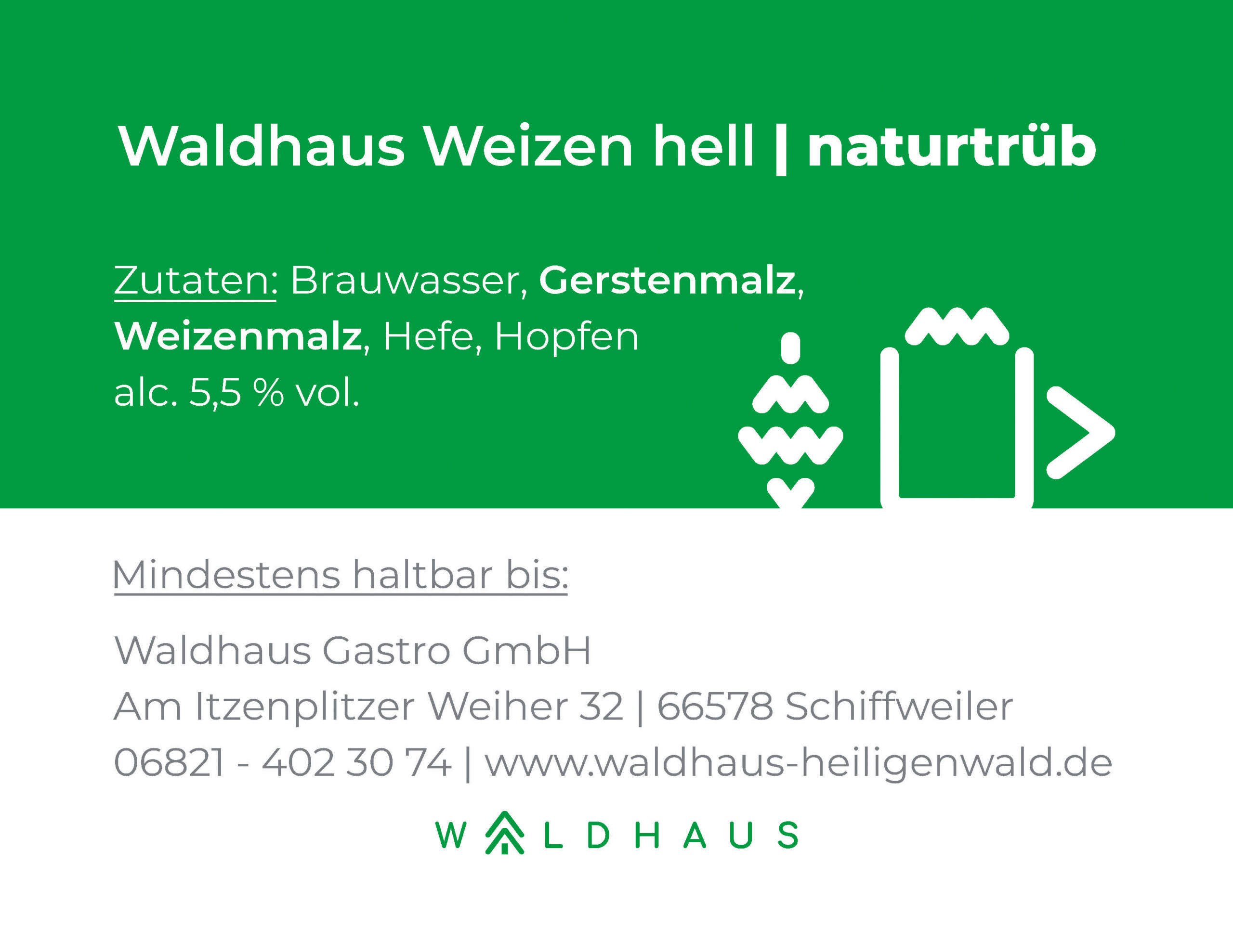 1 Waldhaus Etikett Bier WEIZEN