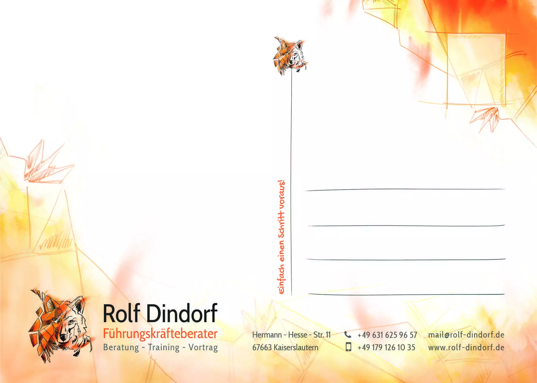 RD Rolf Dindorf Postkarte INNEN