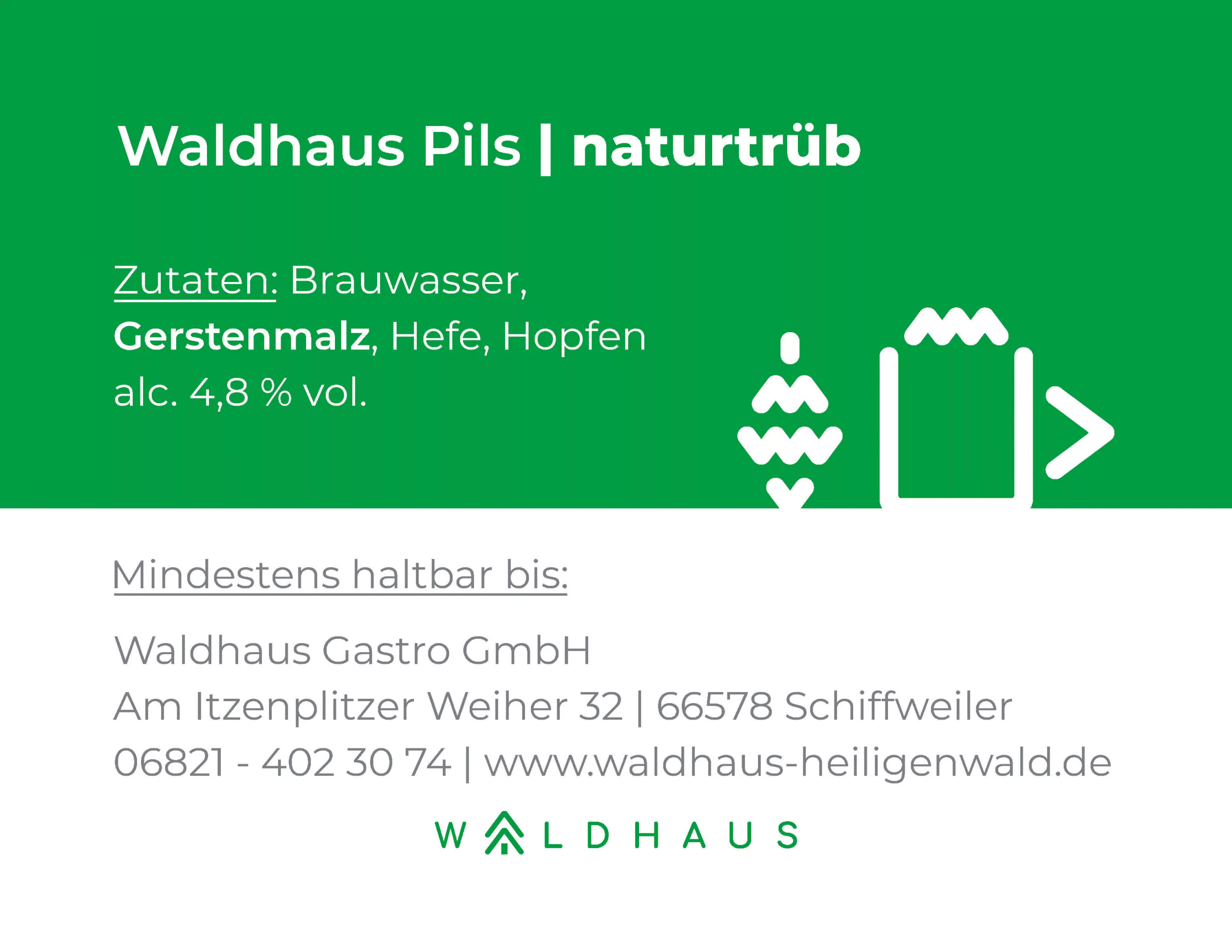 4 Waldhaus Etikett Bier PILS